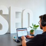 SEO specialist writing SEO content in Vancouver on a laptop